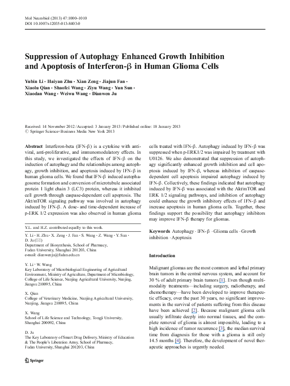 (PDF) Suppression of autophagy enhanced growth inhibition and apoptosis ...