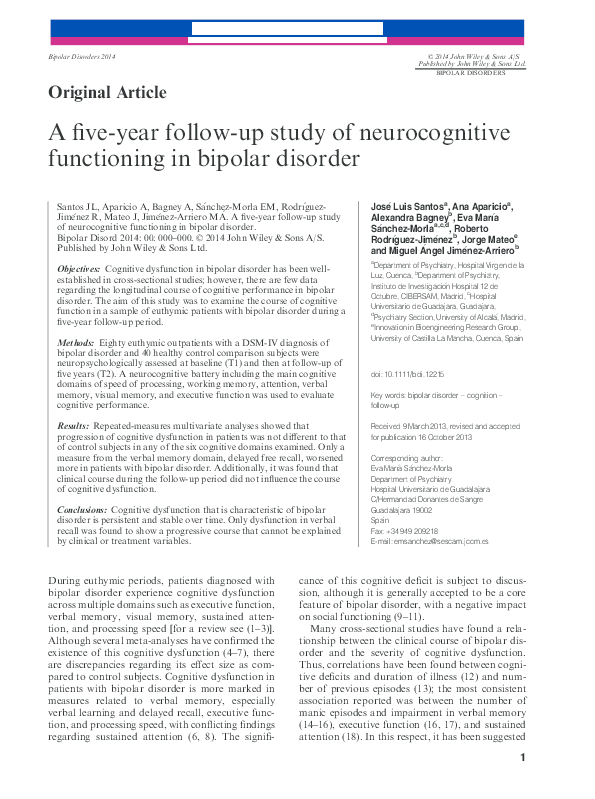(PDF) A five-year follow-up study of neurocognitive functioning in ...