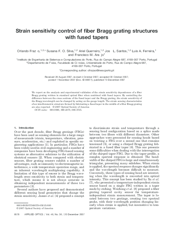 (PDF) Strain sensitivity control of fiber Bragg grating structures with ...