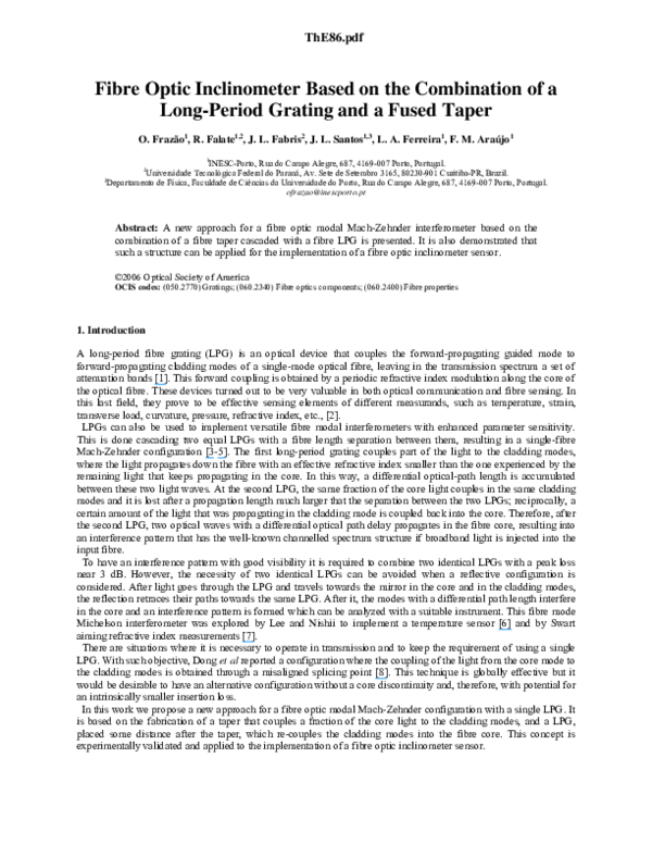(PDF) Fibre Optic Inclinometer Based on the Combination of a Long ...