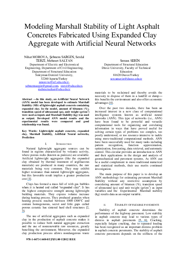 (PDF) Modeling Marshall Stability of light asphalt concretes fabricated ...