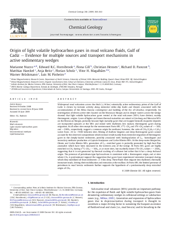 (PDF) Origin of light volatile hydrocarbon gases in mud volcano fluids