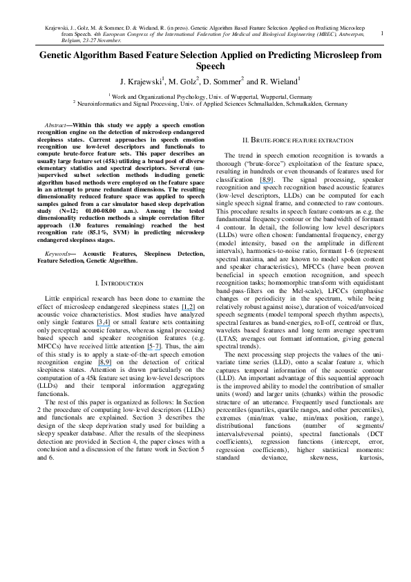 (PDF) Genetic algorithm based feature selection applied on predicting ...
