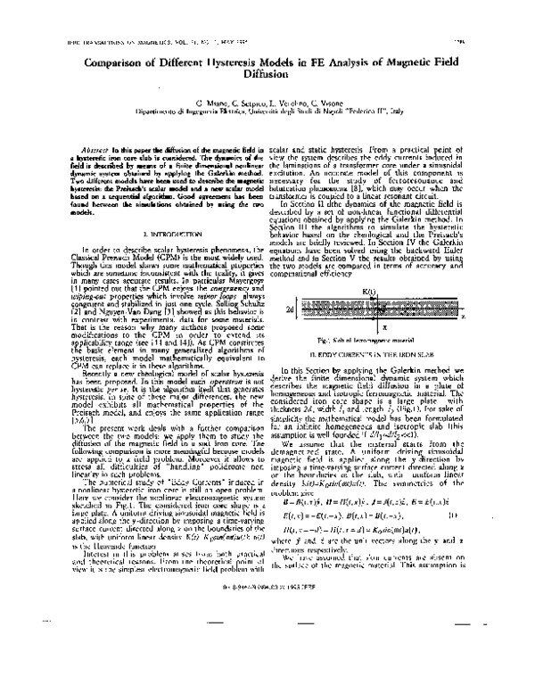 (PDF) Comparison of different hysteresis models in FE analysis of ...