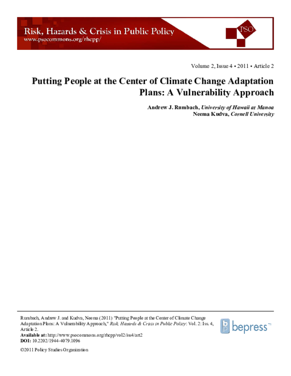 (PDF) Putting People at the Center of Climate Change Adaptation Plans ...