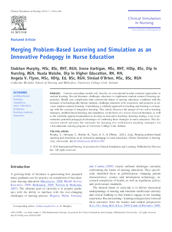 (PDF) Merging Problem-Based Learning and Simulation as an Innovative ...