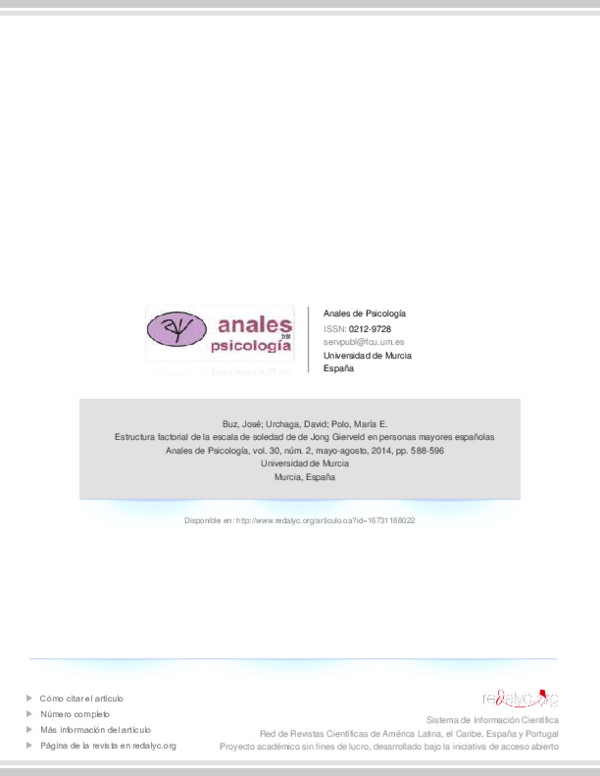 (PDF) Análisis factorial confirmatorio de la escala de soledad de De (PDF) Análisis factorial confirmatorio de la escala de soledad de De