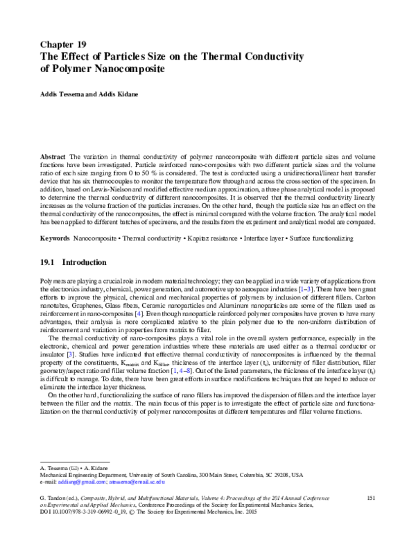 (PDF) The Effect of particle size on the Thermal Conductivity of ...