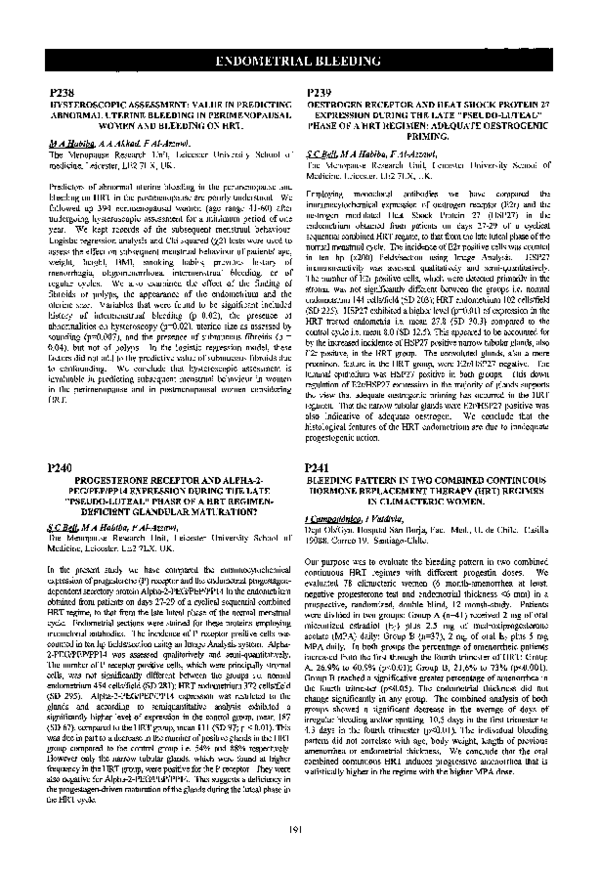 (PDF) P238 Hysteroscopic assessment Value in predicting abnormal