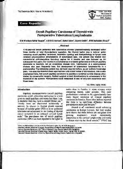 (PDF) Occult Papillary Carcinoma of Thyroid with Postoperative ...
