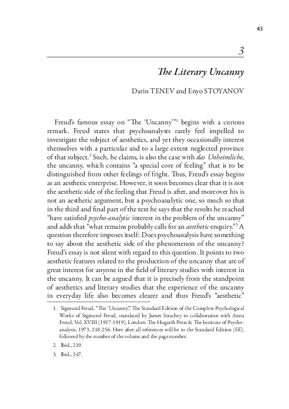 Freud, the uncanny essay picture