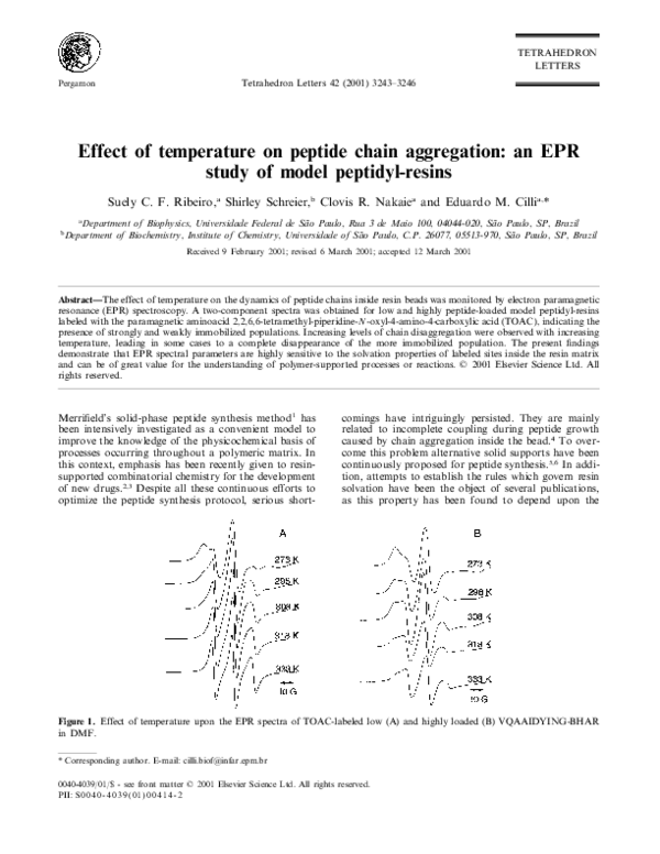 (PDF) Effect of temperature on peptide chain aggregation: an EPR study ...
