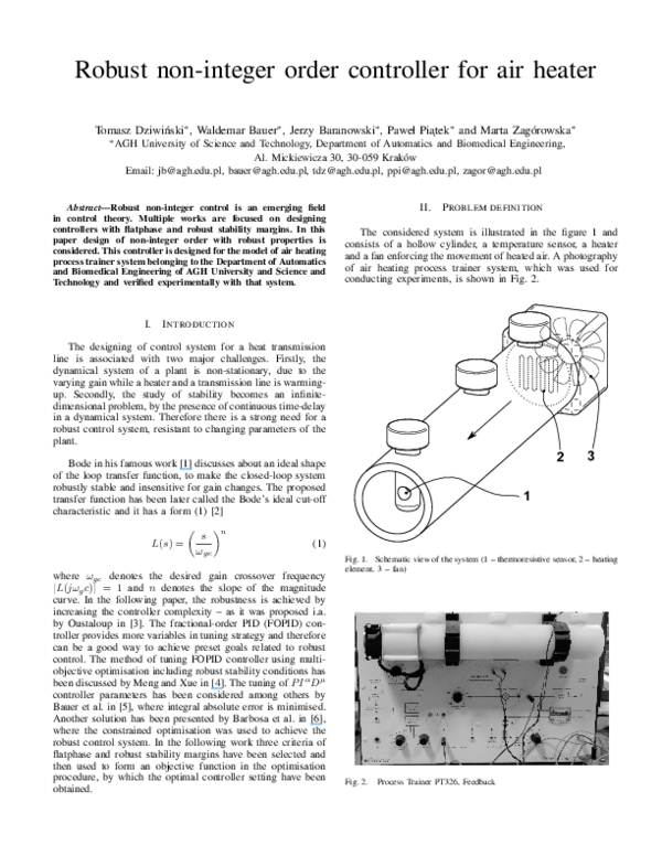 (PDF) Robust non-integer order controller for air heater