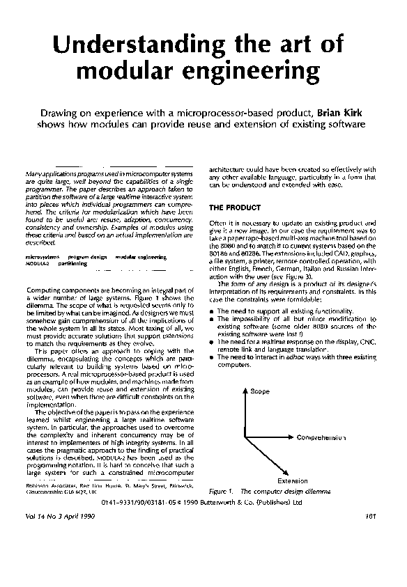 (PDF) Understanding the art of modular engineering