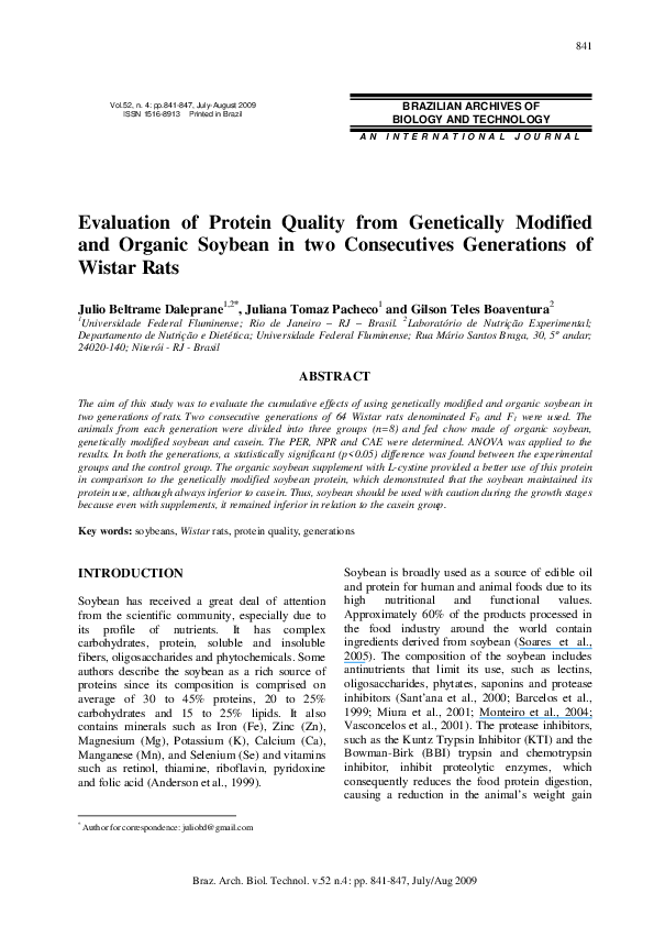 (PDF) Effects of Modified (GM) Soybean and Tempe