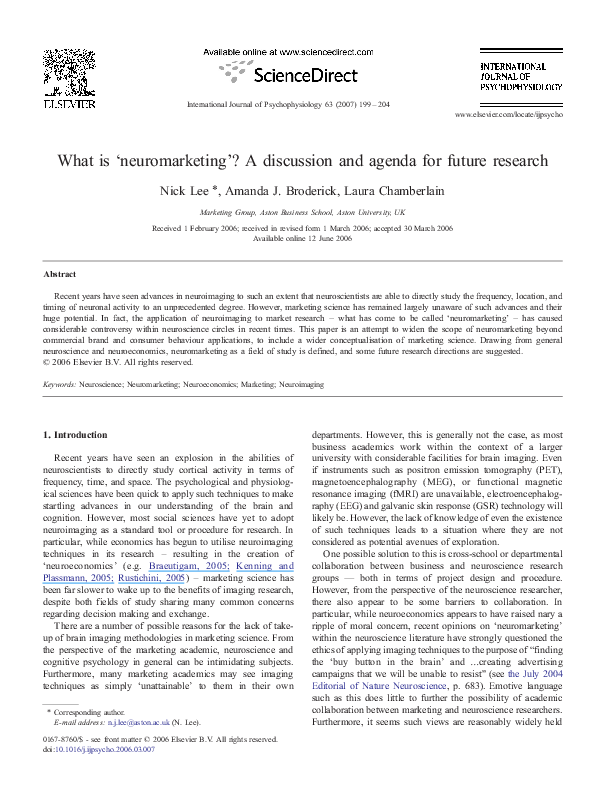 Thesis on neuromarketing picture
