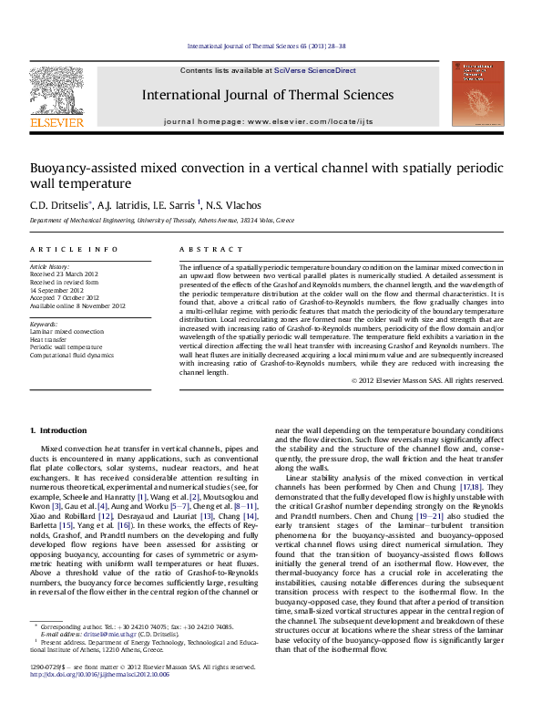 (PDF) Buoyancy-assisted mixed convection in a vertical channel with ...