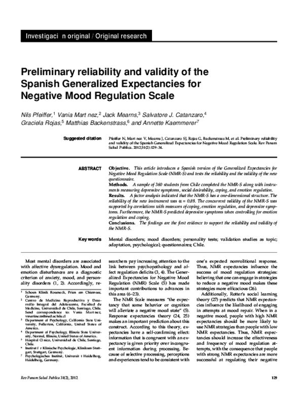 (PDF) Preliminary reliability and validity of the Spanish Generalized ...