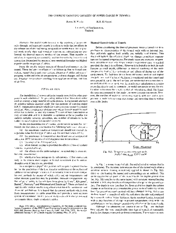 (PDF) THE CURRENT CARRYING CAPACITY OF POWER CABLES IN TUNNELS G. J . Anders Academia.edu