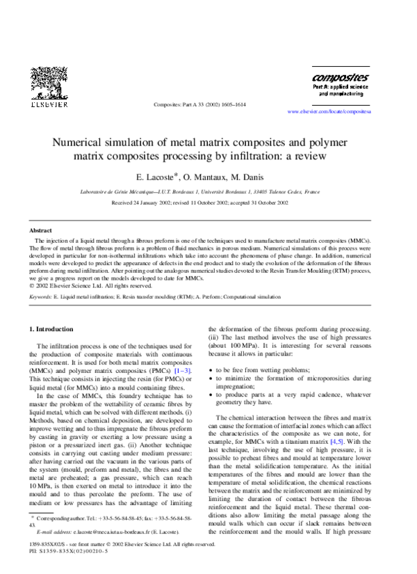 (PDF) Numerical simulation of metal matrix composites and polymer ...