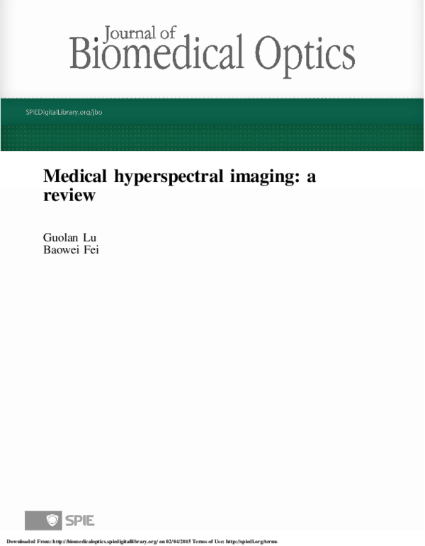 (PDF) Medical hyperspectral imaging a review Guolan Lu Academia.edu