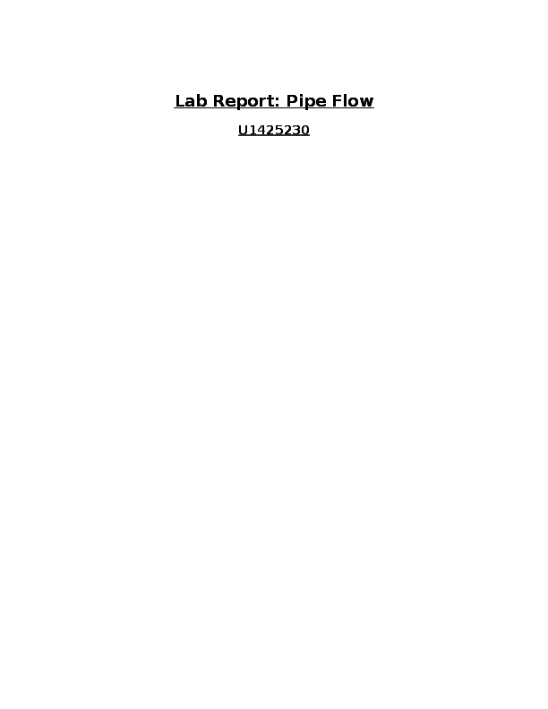 (DOC) Lab Report Pipe Flow U1425230 Umair Kamil Academia.edu