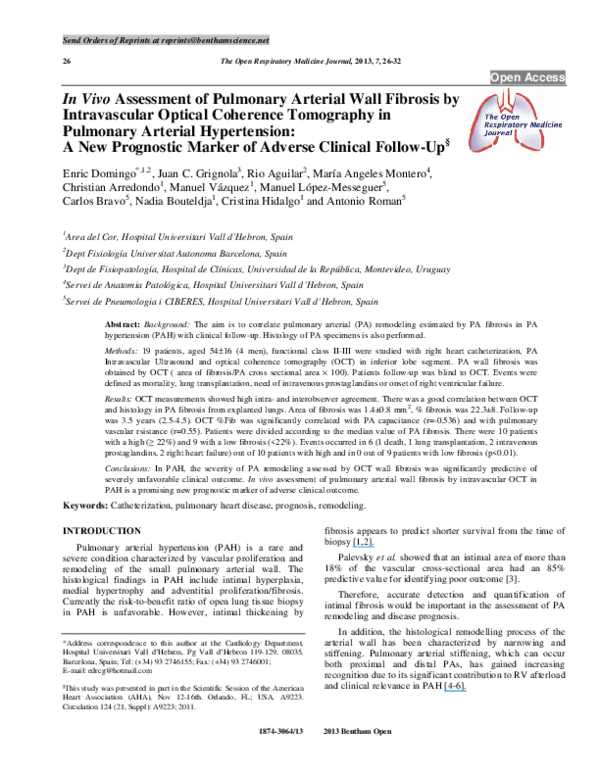 (PDF) In vivo assessment of pulmonary arterial wall fibrosis by ...