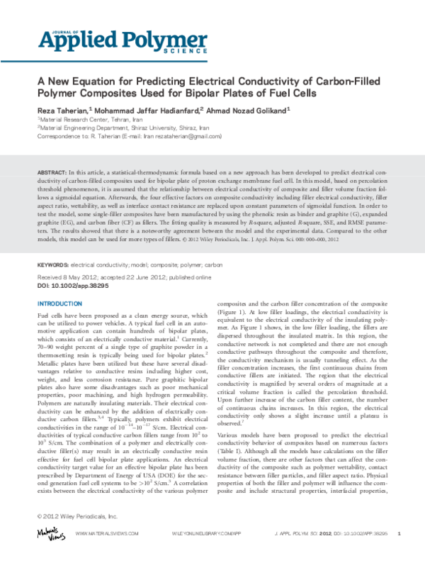 (PDF) A new equation for predicting electrical conductivity of carbon ...