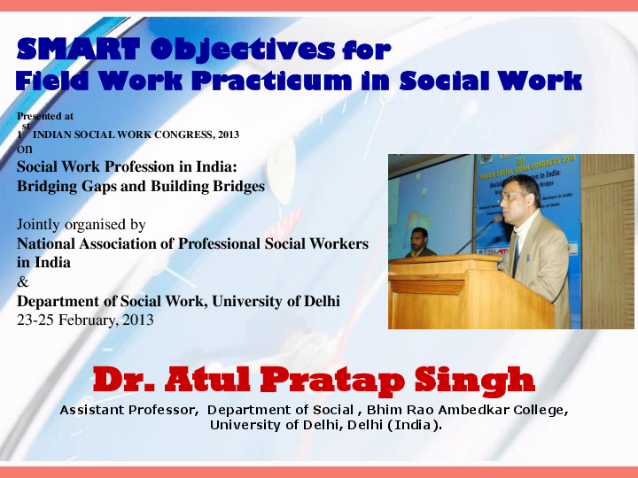 (PDF) SMART Objectives for Field Work Practicum in Social Work Atul
