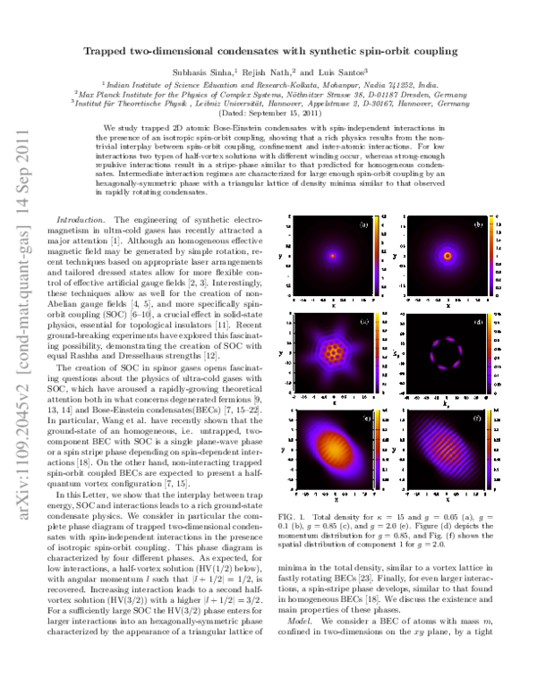 (PDF) Trapped Two-Dimensional Condensates with Synthetic Spin-Orbit ...
