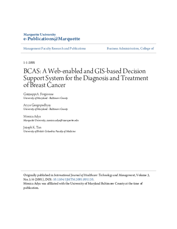 (PDF) BCAS: a web-enabled and GIS-based decision support system for the ...