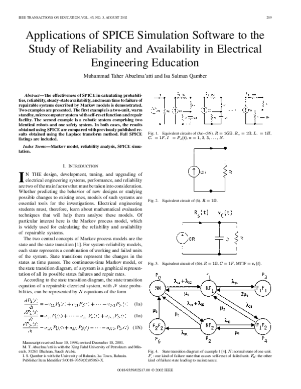 (PDF) Applications of SPICE simulation software to the study of