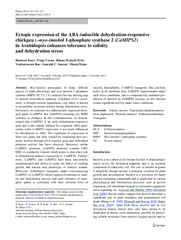 (PDF) Ectopic expression of the ABA-inducible dehydration-responsive ...