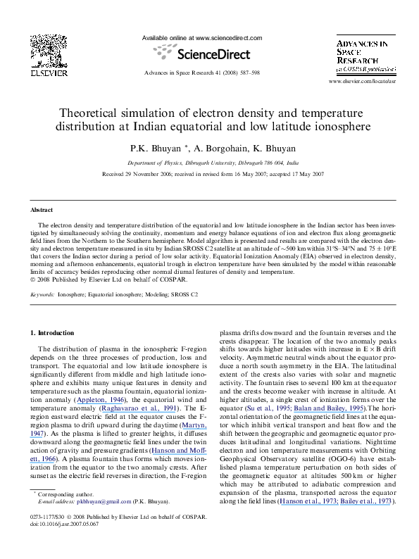 (PDF) Theoretical simulation of electron density and temperature ...