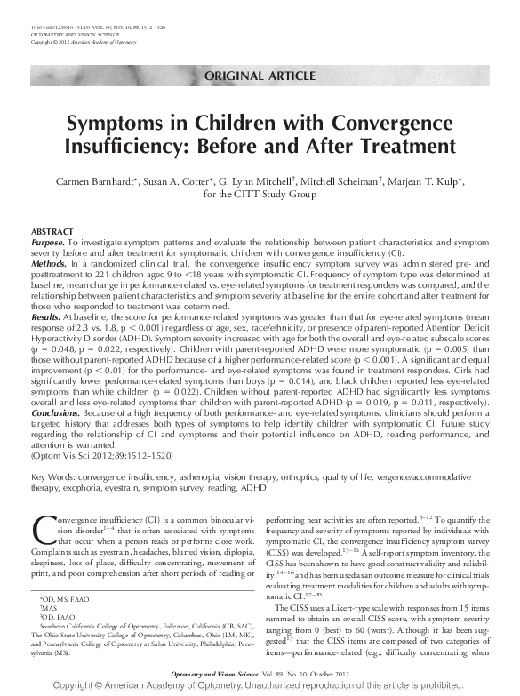 Convergence insufficiency essay image