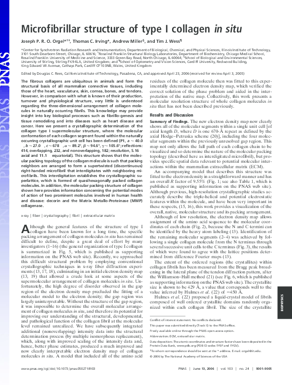 (PDF) Microfibrillar structure of type I collagen in situ
