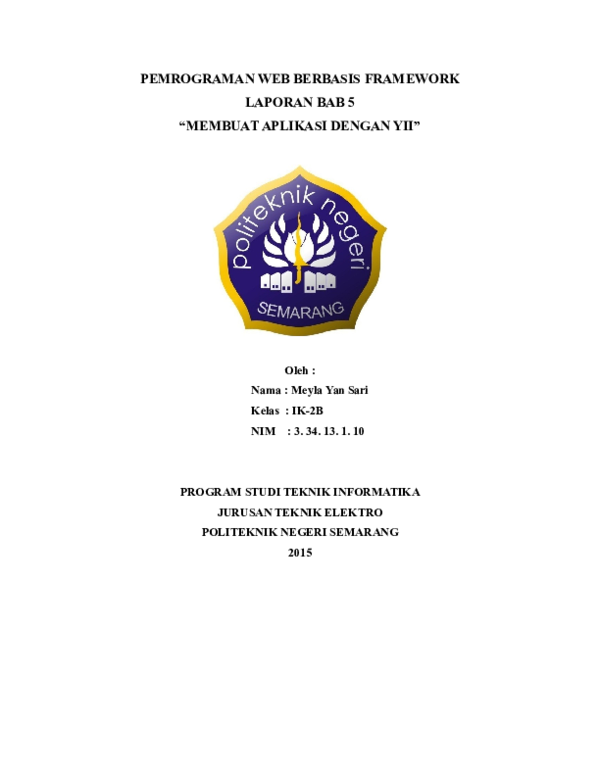 (DOC) PEMROGRAMAN WEB BERBASIS FRAMEWORK LAPORAN BAB 5 " MEMBUAT ...