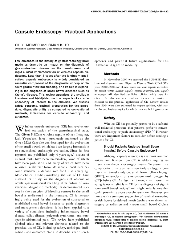 (PDF) Capsule Endoscopy Practical Applications Simon Lo Academia.edu