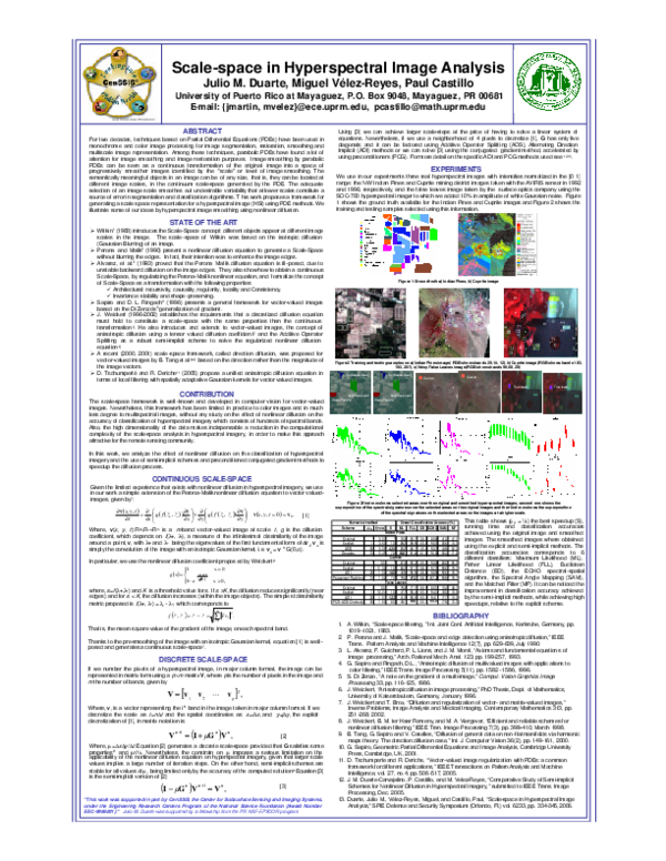 (PDF) Scale-space in hyperspectral image analysis