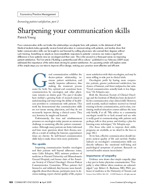 (PDF) Sharpening your communication skills