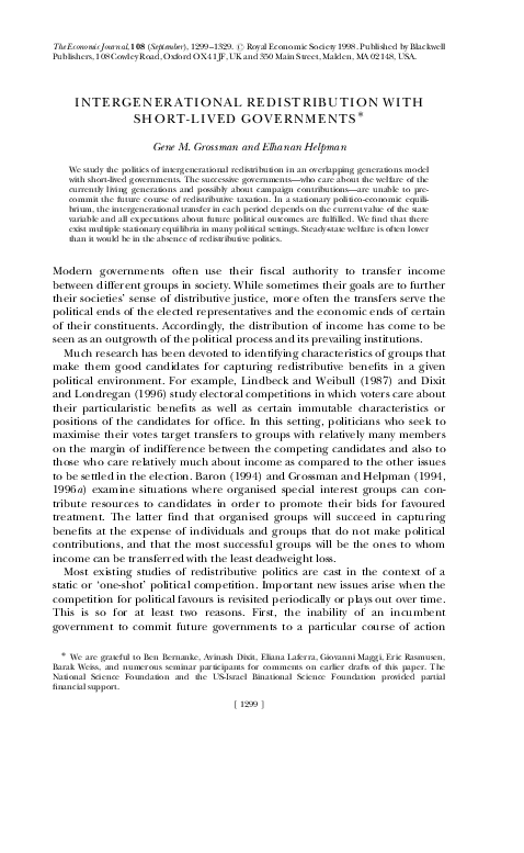 Benefits of income redistribution picture