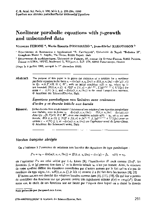 (PDF) Nonlinear parabolic equations with p-growth and unbounded data