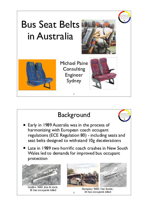 (PDF) Bus Seat Belts in Australia Michael Paine Academia.edu