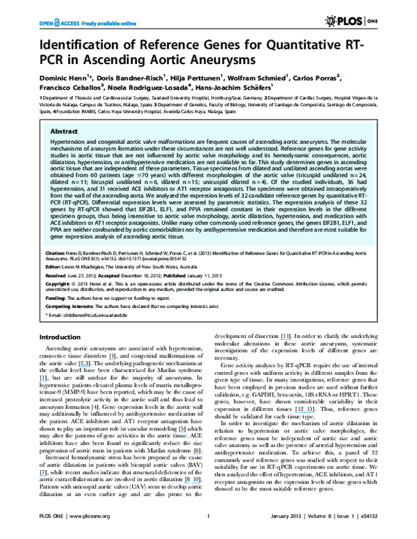 (PDF) Identification of reference genes for quantitative RT-PCR in ...