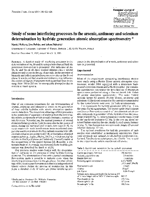 (PDF) Determination of Arsenic and Selenium in Drinking Water by ICP