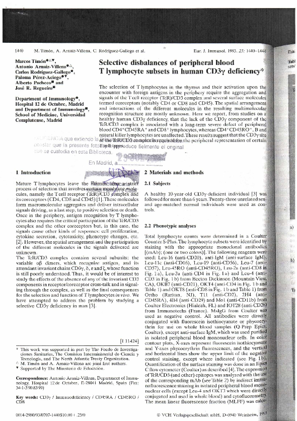(PDF) Selective disbalances of peripheral blood T lymphocyte subsets in ...