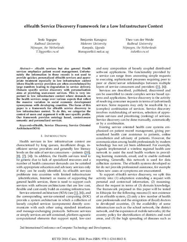 What is the application and importance of ehealth in the community? image