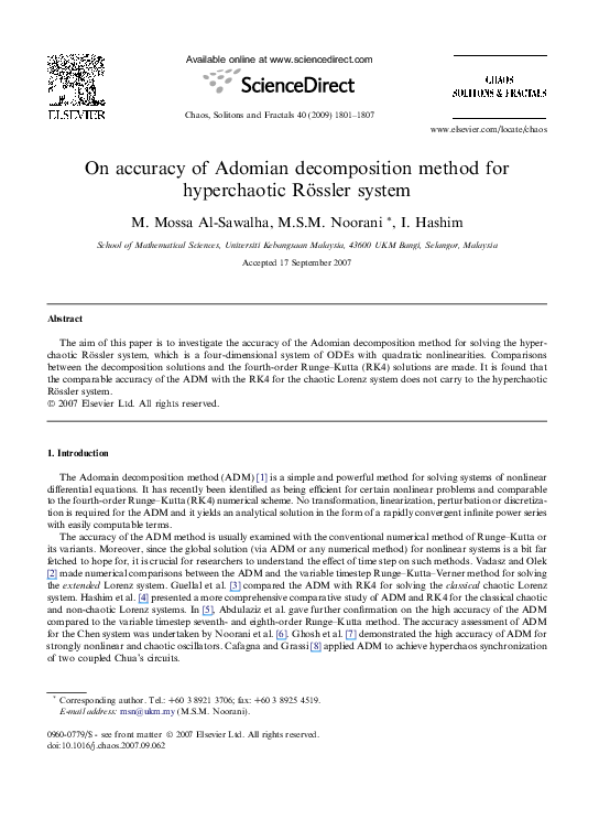 (PDF) On accuracy of Adomian decomposition method for hyperchaotic ...