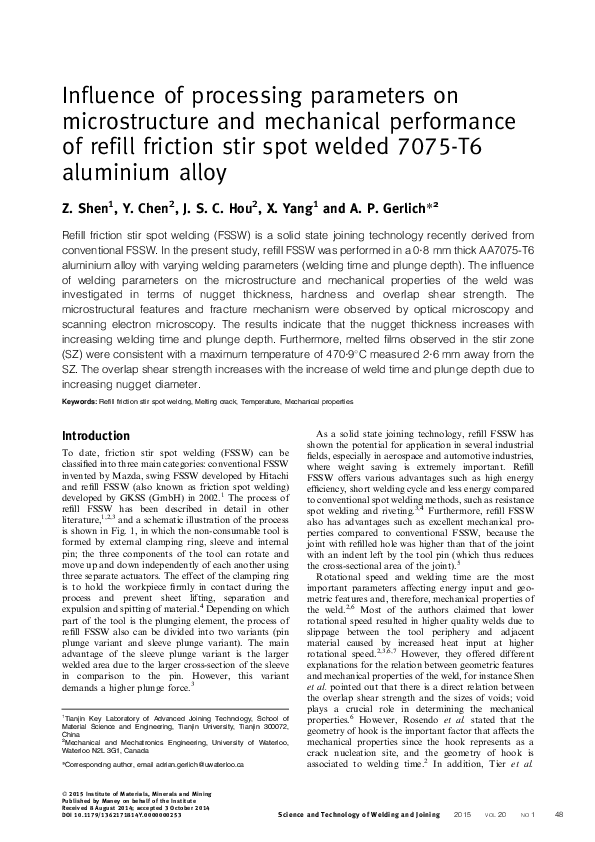 (PDF) Influence of Processing Parameters on the Microstructure and ...