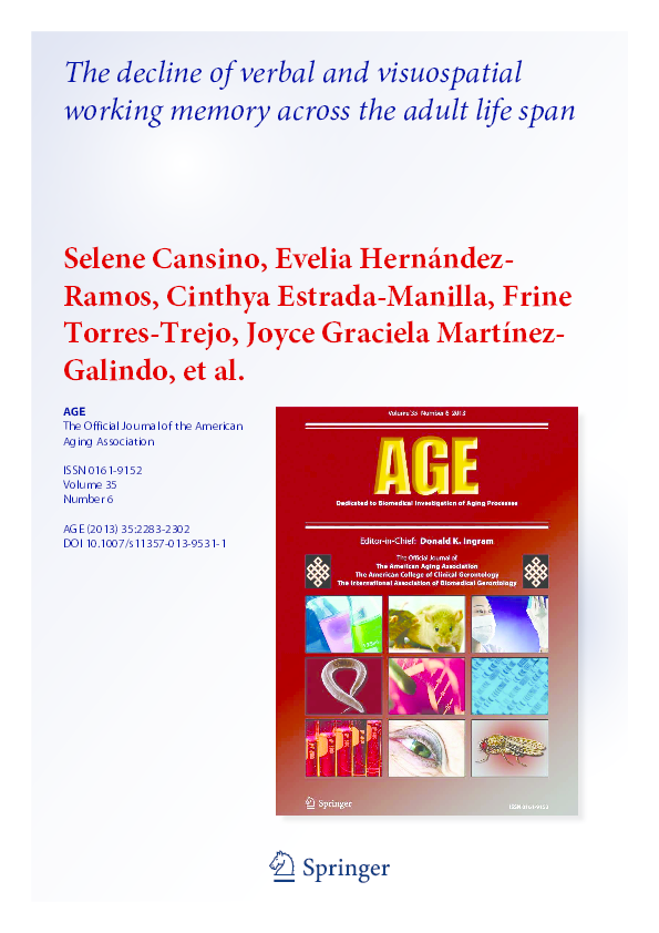 (PDF) The decline of verbal and visuospatial working memory across the ...